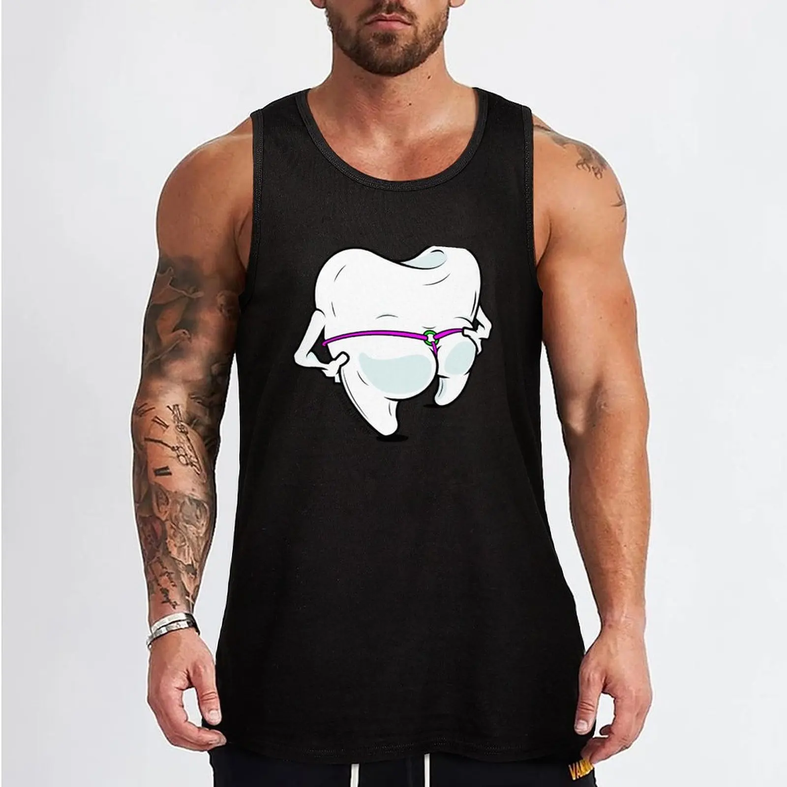 Dental Floss Tank Top Top summer Men gym sportswear Gym clothes