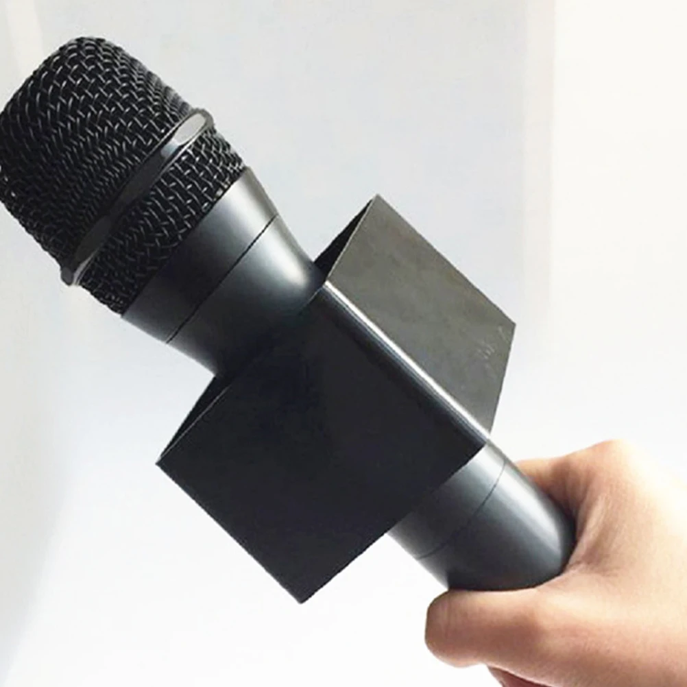 

4pcs Microphone Flag Station Lightweight Abs Sponge Portable For Conference Interview Mic Logo Cube Customized Wireless Mic