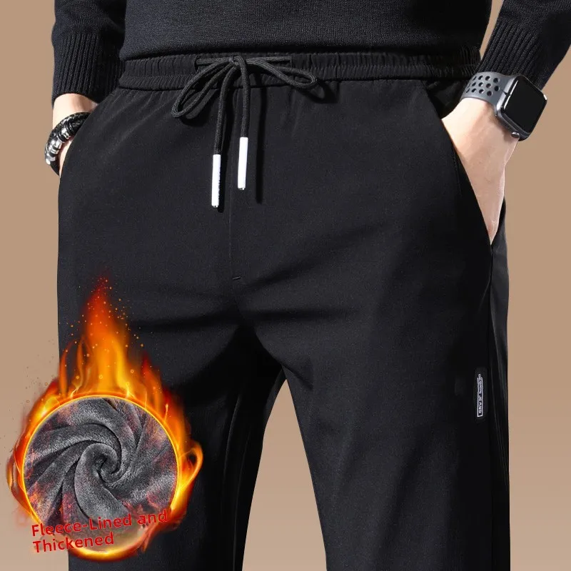 

Men's Casual Straight Leg Pants Fce Lined Spor Outerwear Autumn Winter Loose Fit Long Trousers Spring Faion Polyester ...