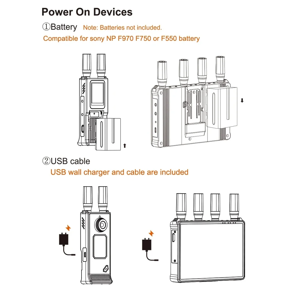 1080P 7-inch LCD Screen 1312FT Wireless HDM I Extender Video Transmitter Receiver H.265 0.05S Latency for HD Live Streaming