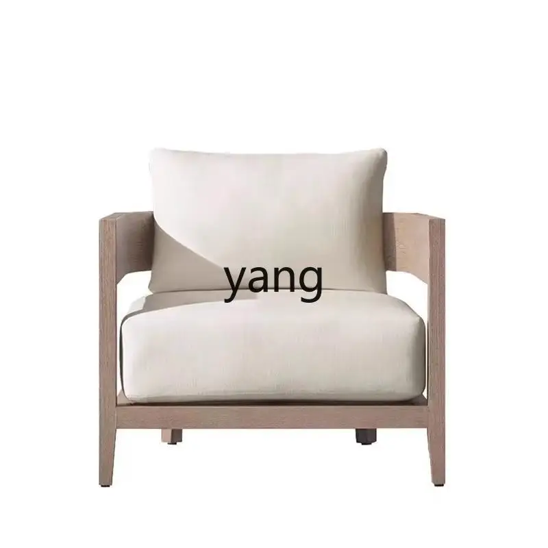 Lmm indoor and outdoor leisure sofa courtyard terrace teak aluminum alloy furniture