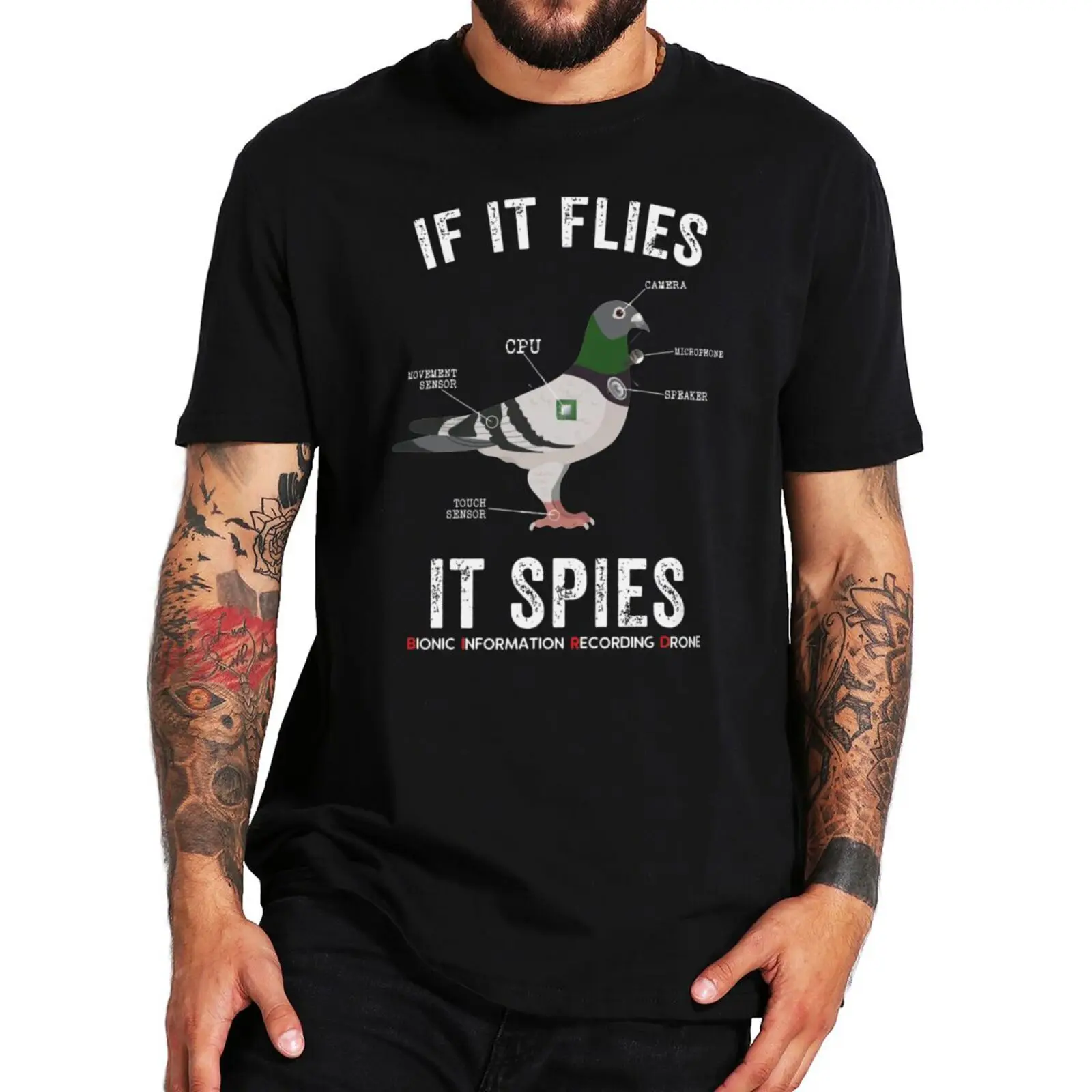 If It Flies It Spies Birds Are Not Real T Shirt Funny Nerd Drone Conspiracy Theory Classic Tshirts 100% Cotton For Unisex