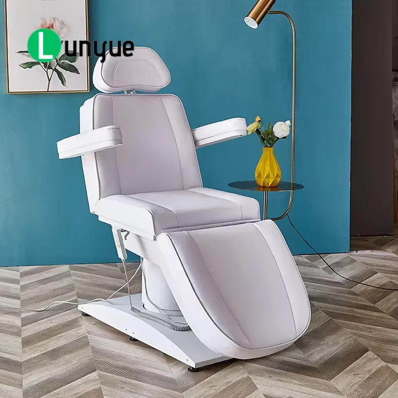 Electric Lift Beauty Bed PU Leather Folding Portable Massage Table with Storage for Hotel Spa