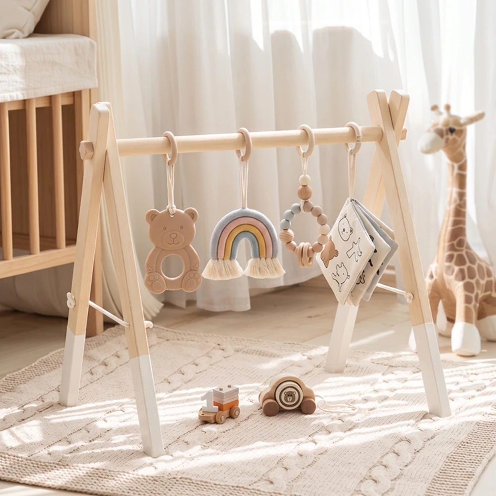 Baby Nursery Shelves - Wooden Workout Rack Toys Play Gym