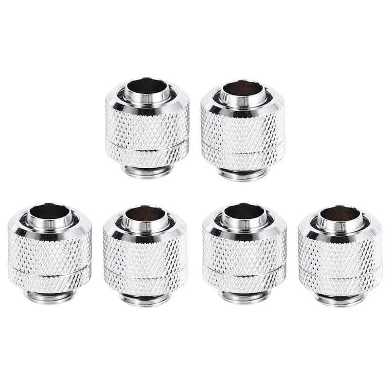 QWE-6Pcs Water Cooling Fittings G1/4 External Thread Pagoda For 9.5X12.7Mm Soft Tube Computer Cooling System Connector