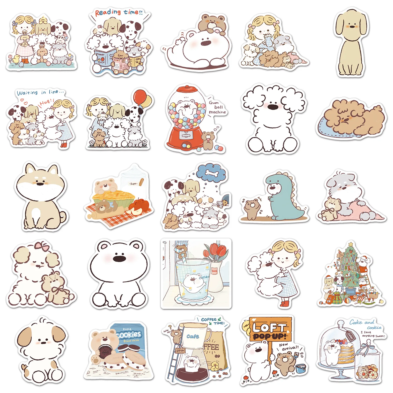 10/30/50PCS Miiiichan การ์ตูนจิตรกรญี่ปุ่น Graffiti สัตว์น่ารัก Decals สุนัขตกแต่งตู้เย็นกระเป๋าเดินทางแล็ปท็อปกีตาร์จักรยานของเล่น