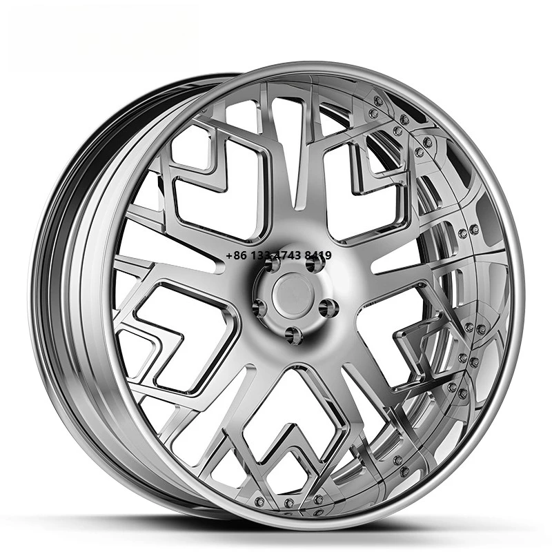 

Bright black wheels 24 26 28 30-inch forged wheels 2-piece custom wheels 8-inch deep lip wheels