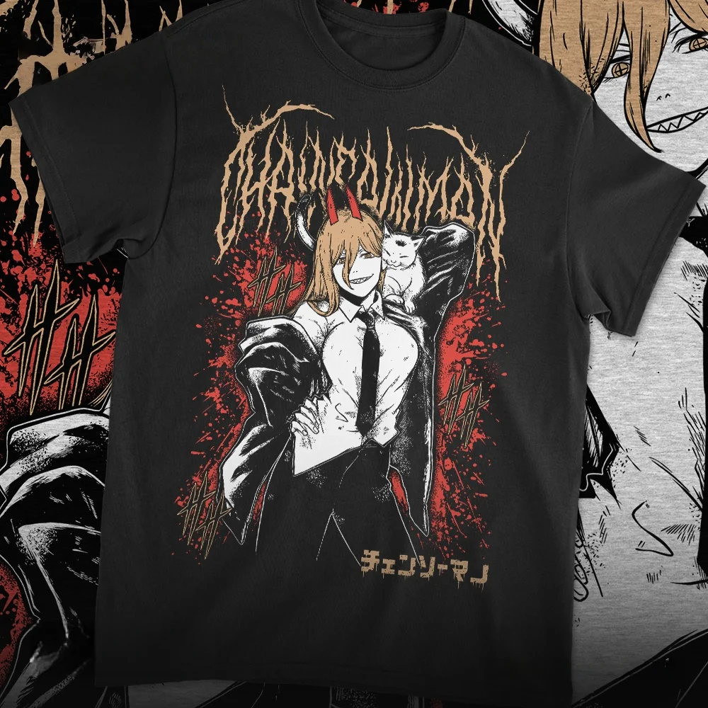 Chainsaw Man Anime Power Grafikdruck T-Shirt für Herren und Damen, Herren-Top, Sport-T-Shirt, Sommer 2026 Neuheit – Detail 7