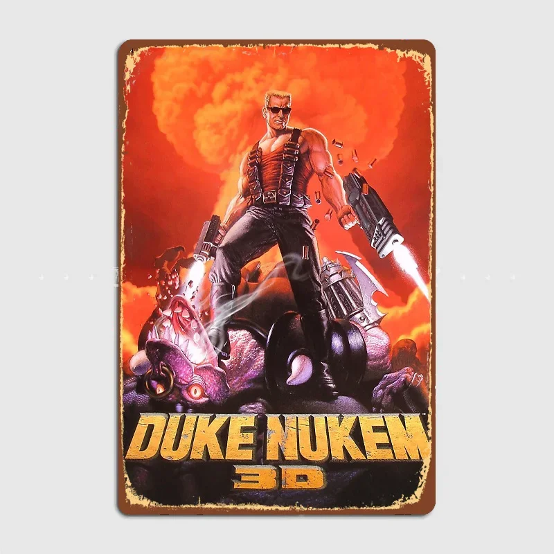Duke Nukem 3D Retro Posters Metal Poster Vintage Sign Bar Canteen Wall Decor Garage Room Decoration Home Decor