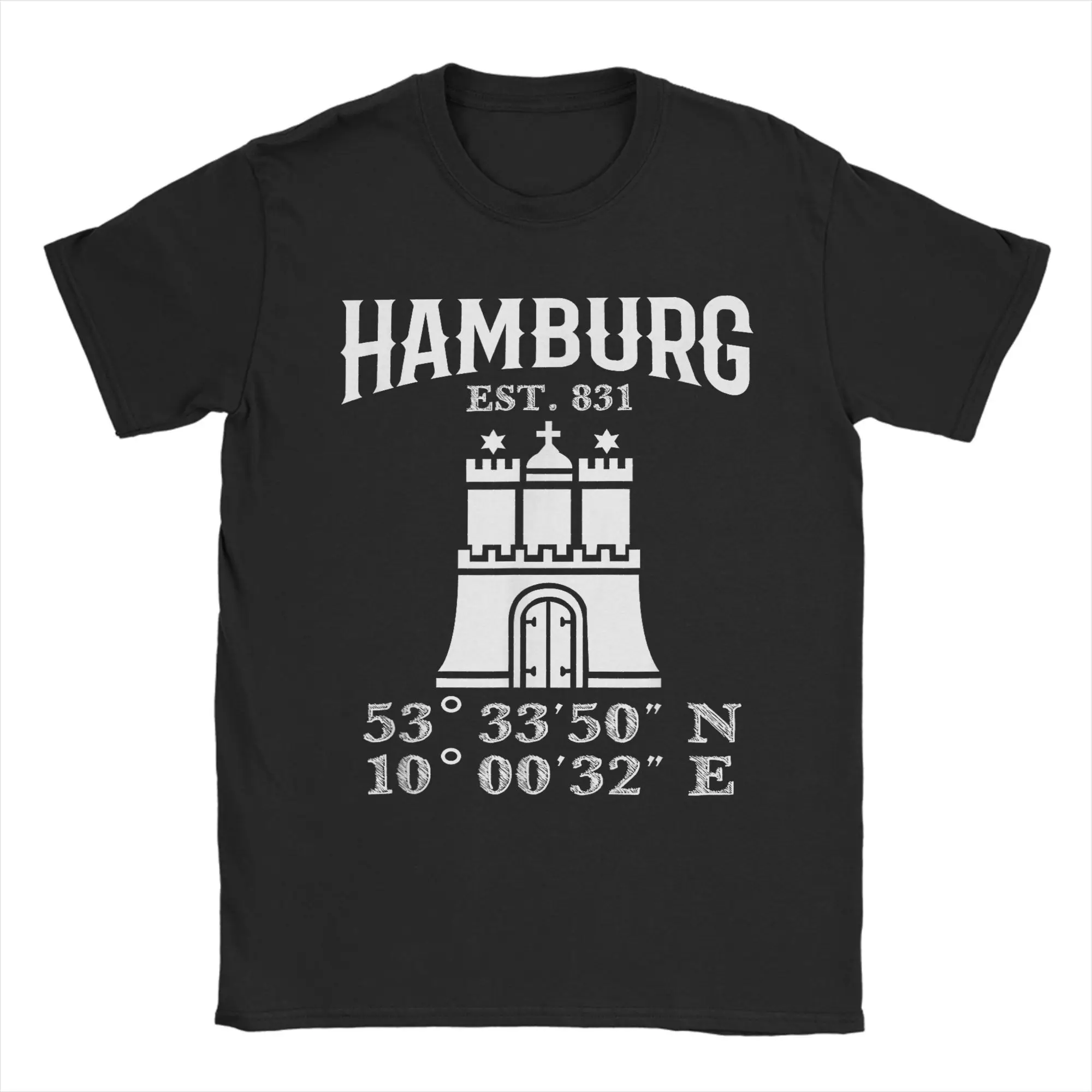 Camiseta de pareja Hansestadt Hamburg Geschenkidee Wappen, camisetas de verano de Hip Hop Y2K, camisetas informales 100 de algodón de talla grande 5XL