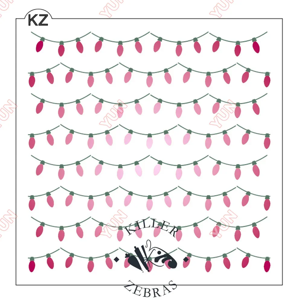 2024 جديد عيد الميلاد الاستنسل الحلوى الجنية أضواء الانحناء كيلو هرتز قالب التلوين الاستنسل DIY بها بنفسك بطاقة المعايدة اليدوية الحرفية سكرابوكينغ #2