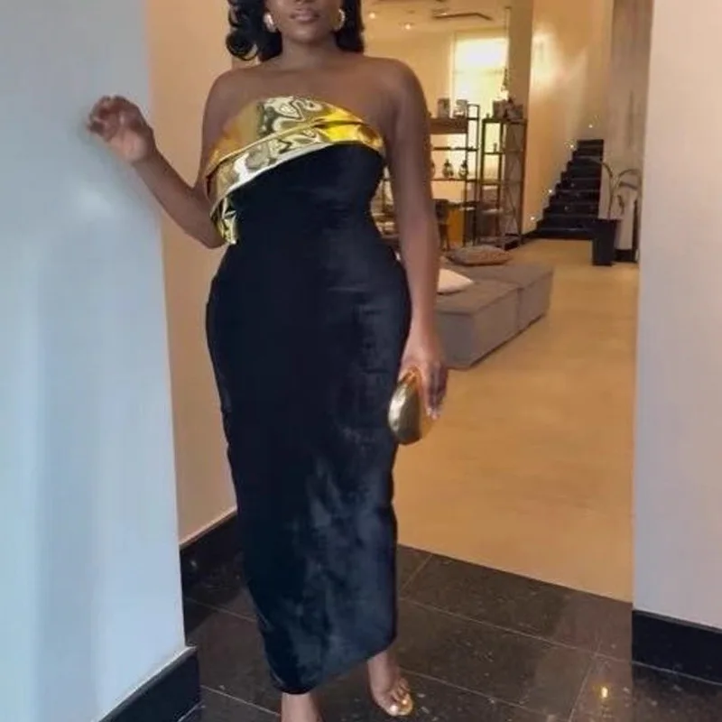 

Women Sexy Backless Bodycon Patchwork Dress Sleeveless Maxi Long Elegant Dresses 2025 Birthday Gowns Dress Club Party Outfit