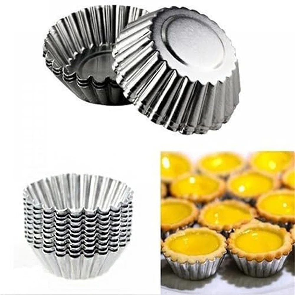 40Pcs/Set Egg Tart Molds Stainless Steel Cupcake Mold Thickened Reusable Cake Cookie Mold Tin Kitchen Baking Tool cake molds