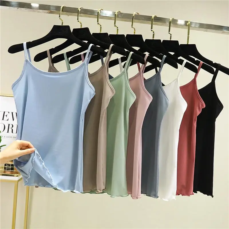 Slim All-match Vest Fashion Loose Halter Bodice Corset Large Size Solid Color Top Women 2026 Summer Ice Silk Sling Women's