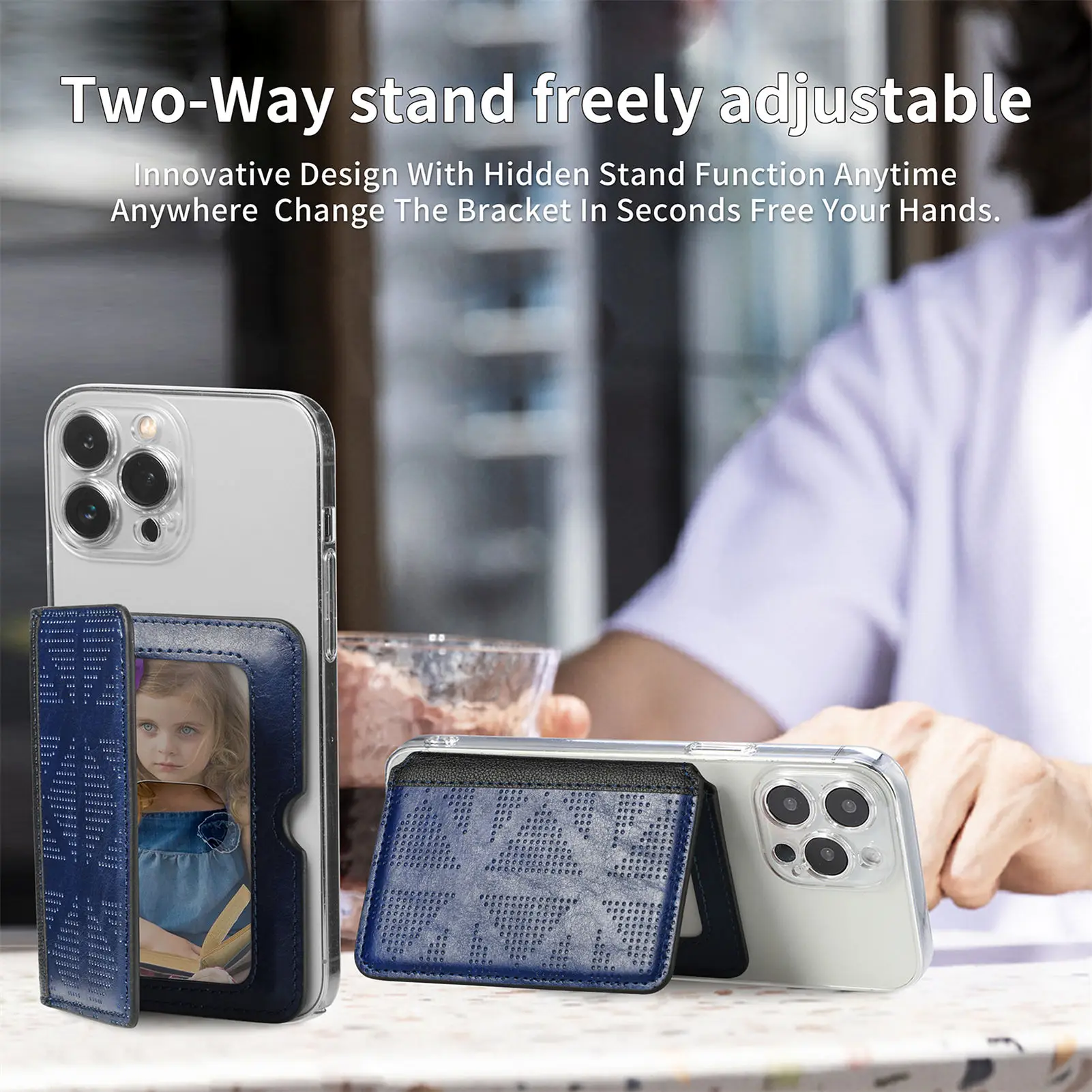 Mizi Grid حامل هاتف عالمي محفظة حافظة فتحة بطاقة حامل للهاتف الخليوي آيفون سامسونج هواوي Xiaomi ممن لهم فيفو