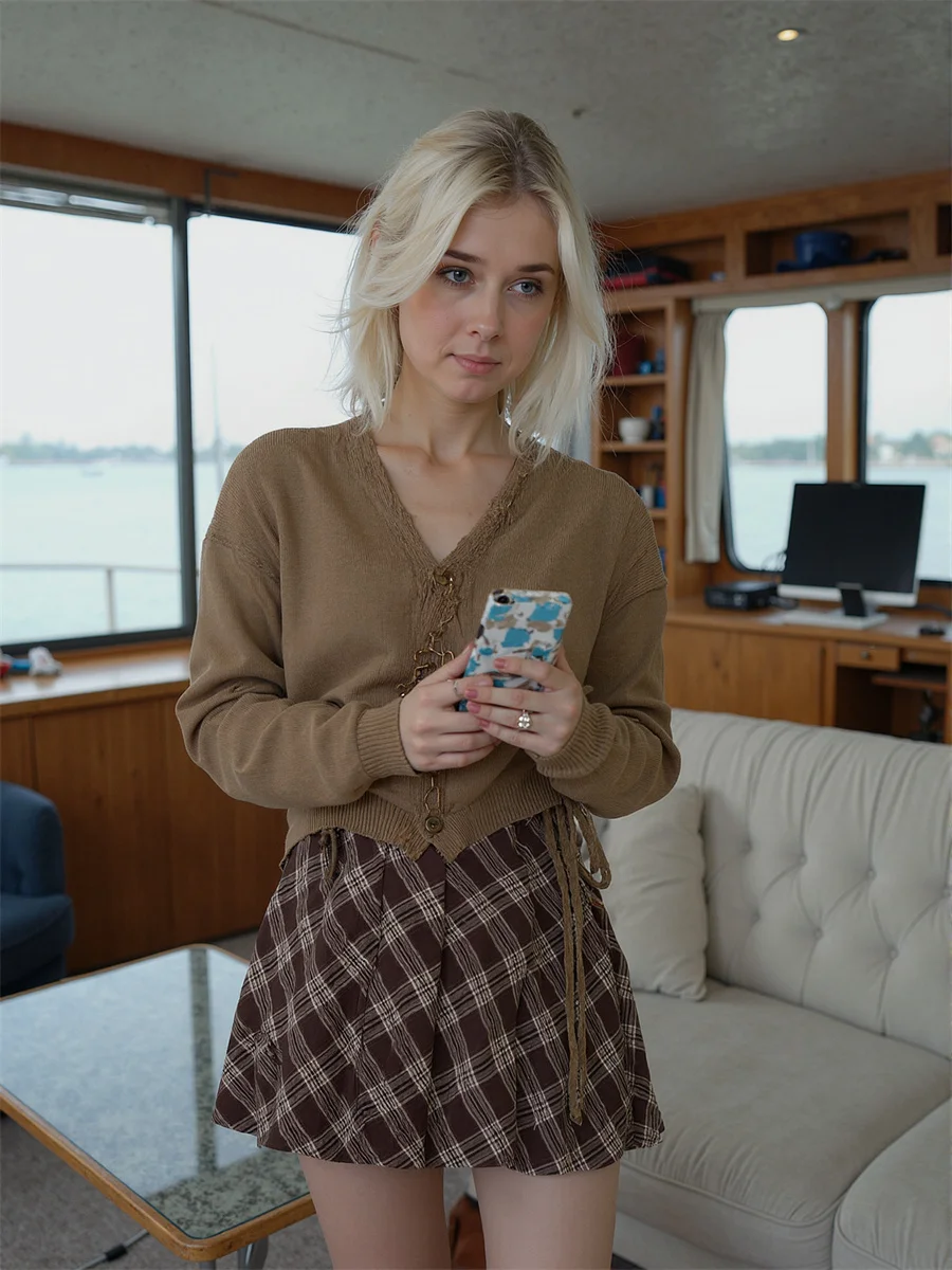 

Плиссированные винтажные юбки, женские джинсовые брюки с карманами на пуговицах, повседневная уличная одежда с высокой посадкой, утягивающие расклешенные хипстерские современные модные