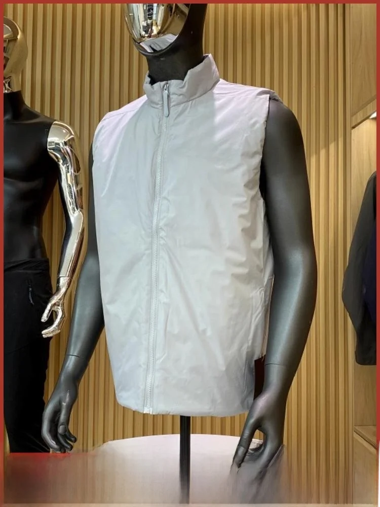 

Water-Resistant Cotton Fill Vest Outdoor Men's Warm Stand Collar down Jaet Polyester Fiber Filled Autumn Winter Youth Faion