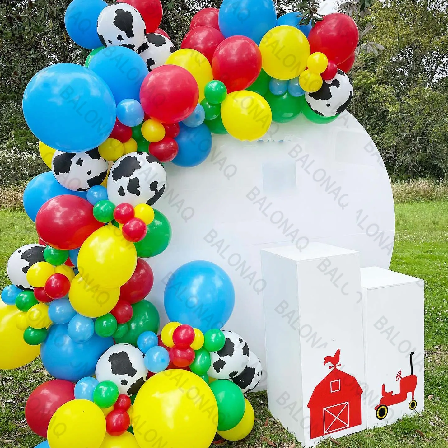 Western-Ballonbogen-Set, 93 Stück, Retro-Luftballons mit gebranntem Orange, Pastellblau, senfgelb, Kuhmuster, für Boy Story, Babyparty-Dekoration