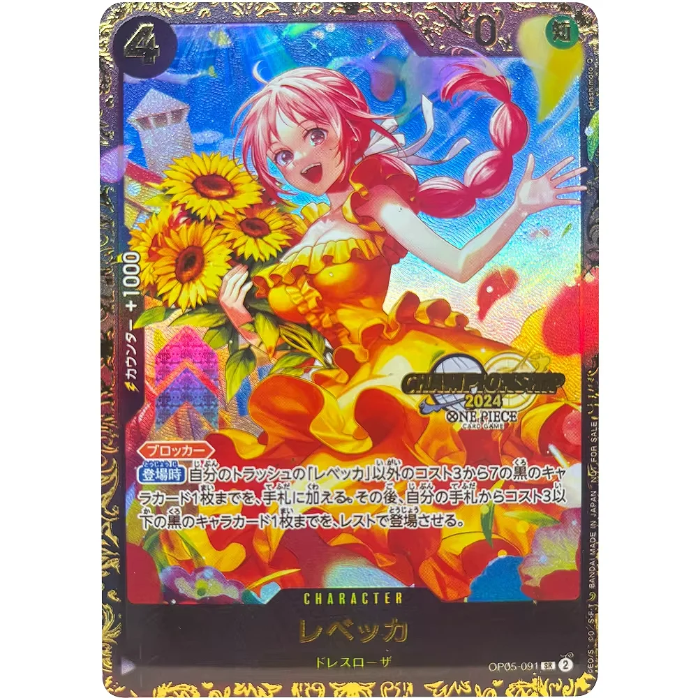 ONE PIECE Sammelkarten DIY 2024, CHAMPIONSHIP OP05-091 Rebecca, hochwertiges, selbstgemachtes Spiel, Anime-Karten, Geschenkspielzeug
