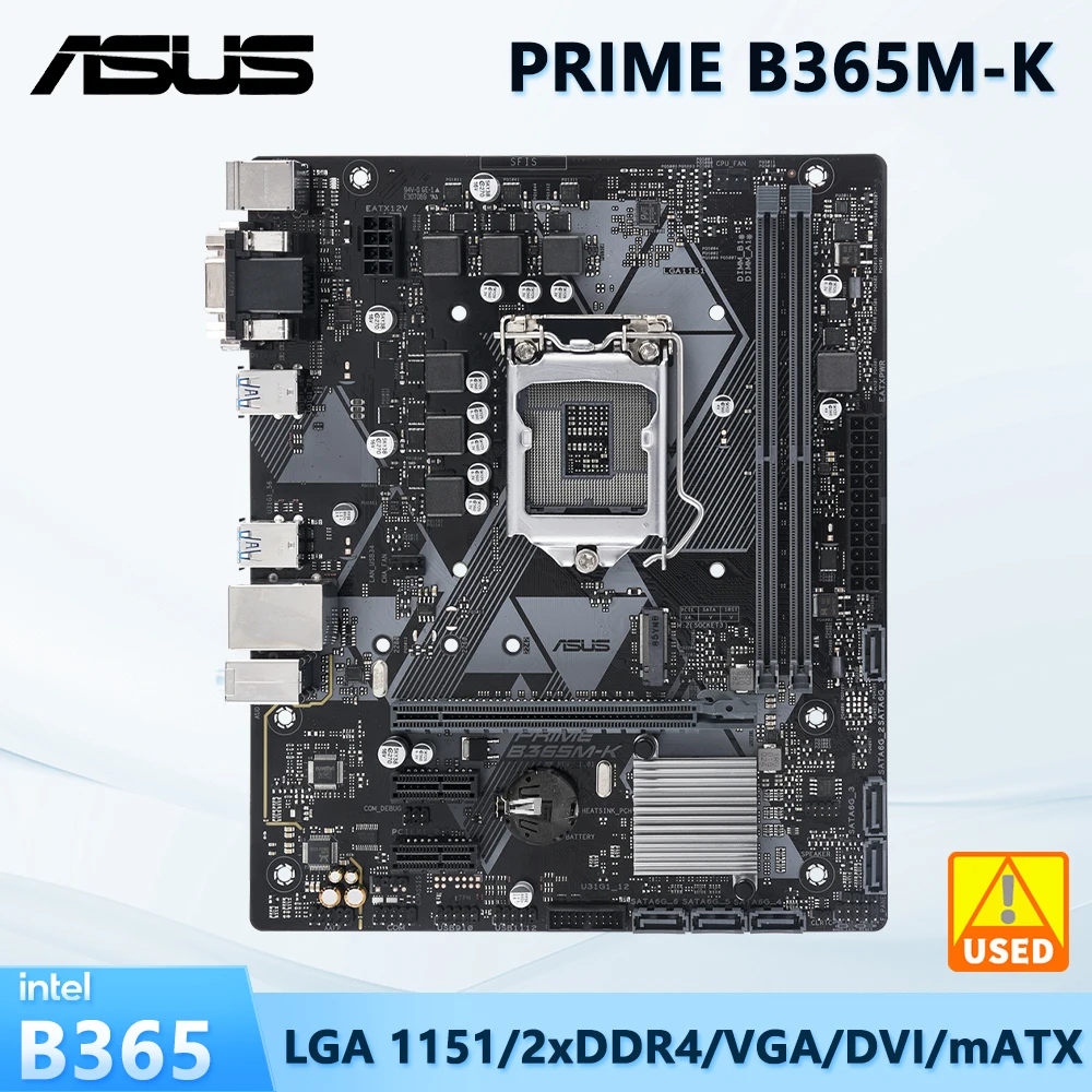 ASUS Intel B365 Motherboard PRIME B365M-K Motherboard LGA 1151 DDR4 support 8100 9300 8400 8600 9400F 9700 9900 cpu Micro ATX