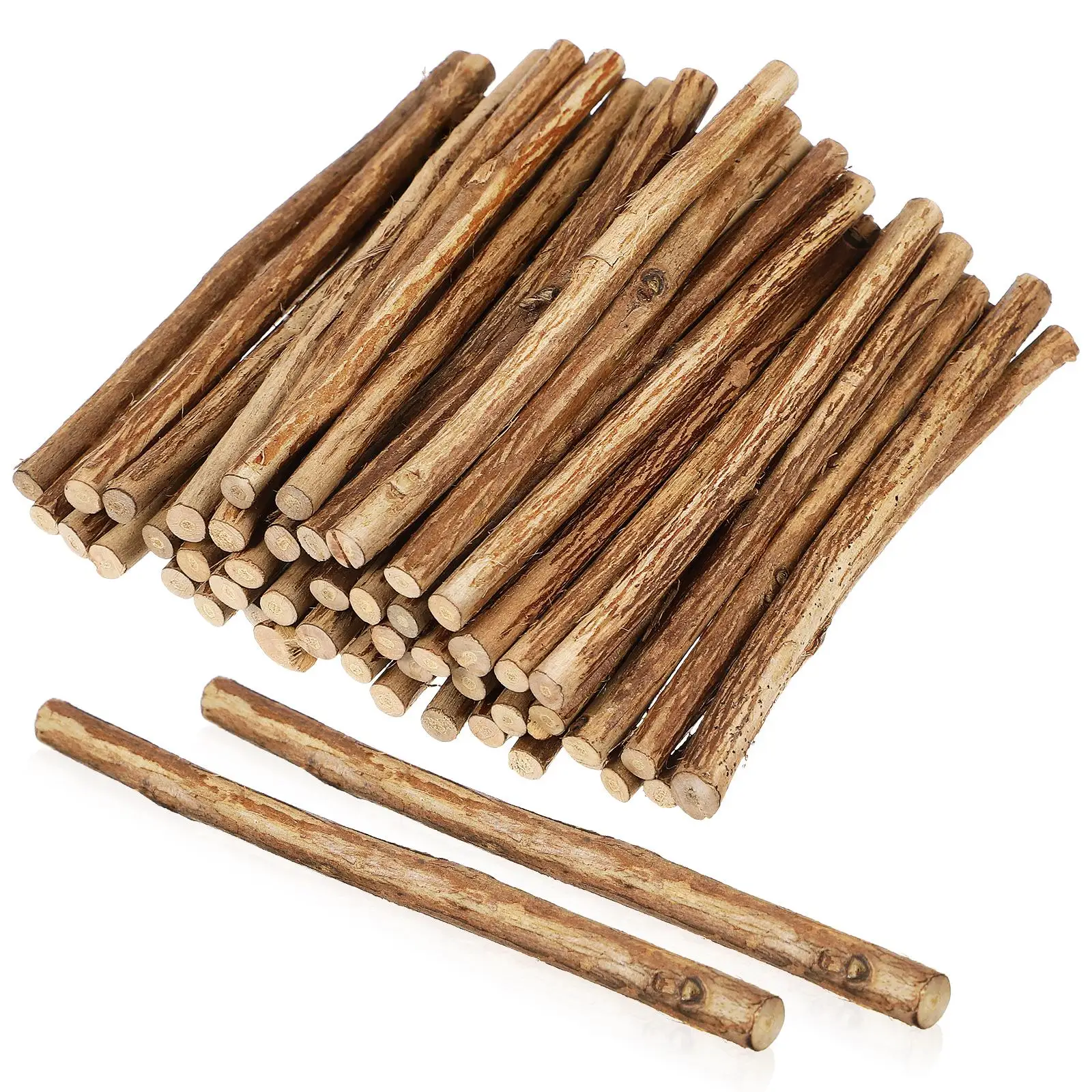 

50 Pcs Round Wood Sticks Natural Craft Small Twigs Decor Driftwood Logs for DIY Projects Wooden Branches Premium Quality