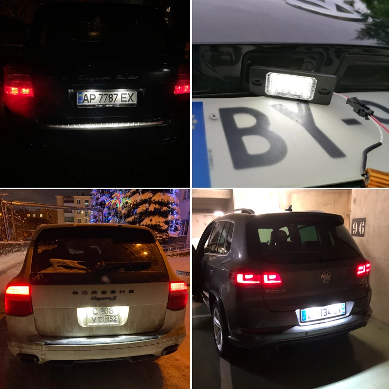 2Pcs Canbus LED Car License Number Plate Light White Lamp For VW Tiguan 2009-2012 Touareg 1G1 2002-2009 Golf 5 Passat B5.5