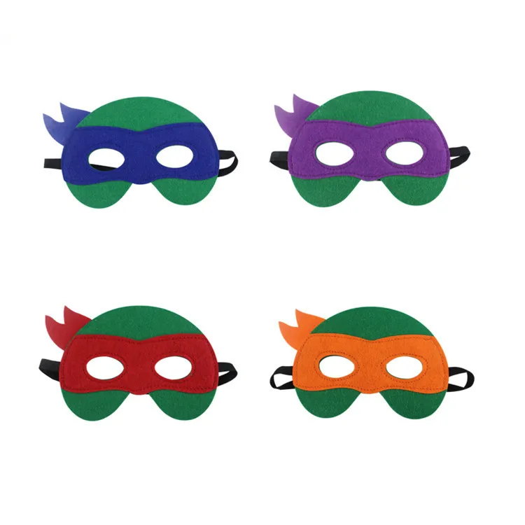 Hot 4Pcs Teenage Mutant Ninja Turtles Mask Party Decoration Set Birthday Gift Party Cool Accessories Favorite Ornament for Boys