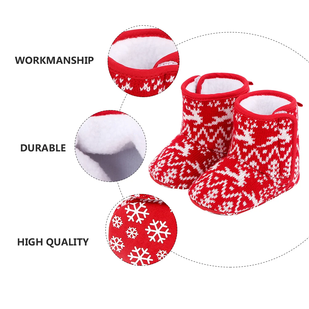 

Christmas Boots Winter Baby Toddler Shoes Soft Soled for Babies Infant Newborn Boy