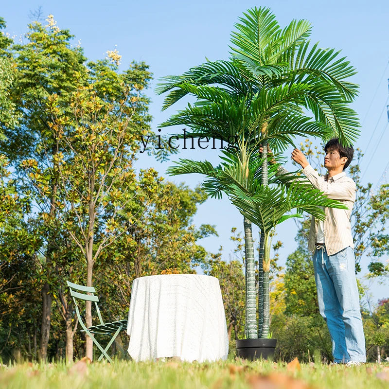 YFY  simulation sunflower palm green plant fake tree floor potted plant indoor landscaping landscape decoration ornament