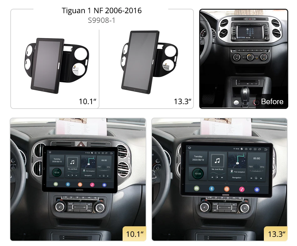 1920*1080 Nano Ownice Android 12.0 for Volkswagen Tiguan 1 NF 2006 - 2016 Car Radio Video Audio 13.3