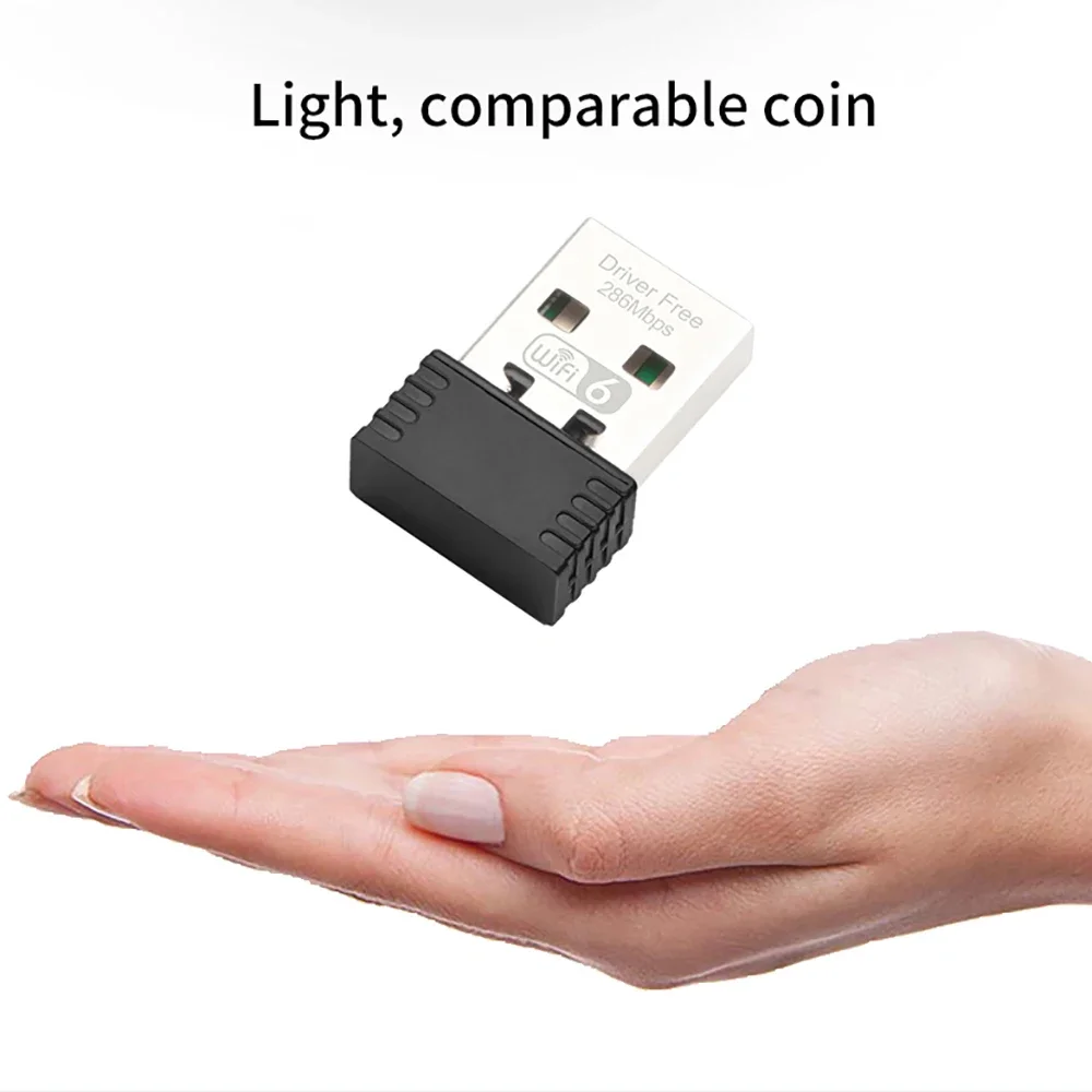 286 Mbps draadloze netwerkkaart 2.4G WiFi 6 USB WiFi-adapter LAN WiFi USB Dongle voor pc Desktop Laptop Windows 7 10 11 Drive gratis