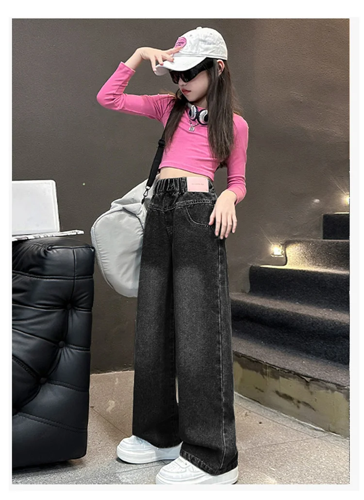 Koreanischer Stil Kinder Isolierte Jeans für Mädchen Baby Warme und Dicke Thermo-Denim-Hosen für Mädchen Herbst Winter Hosen für Kinder – Detail 5