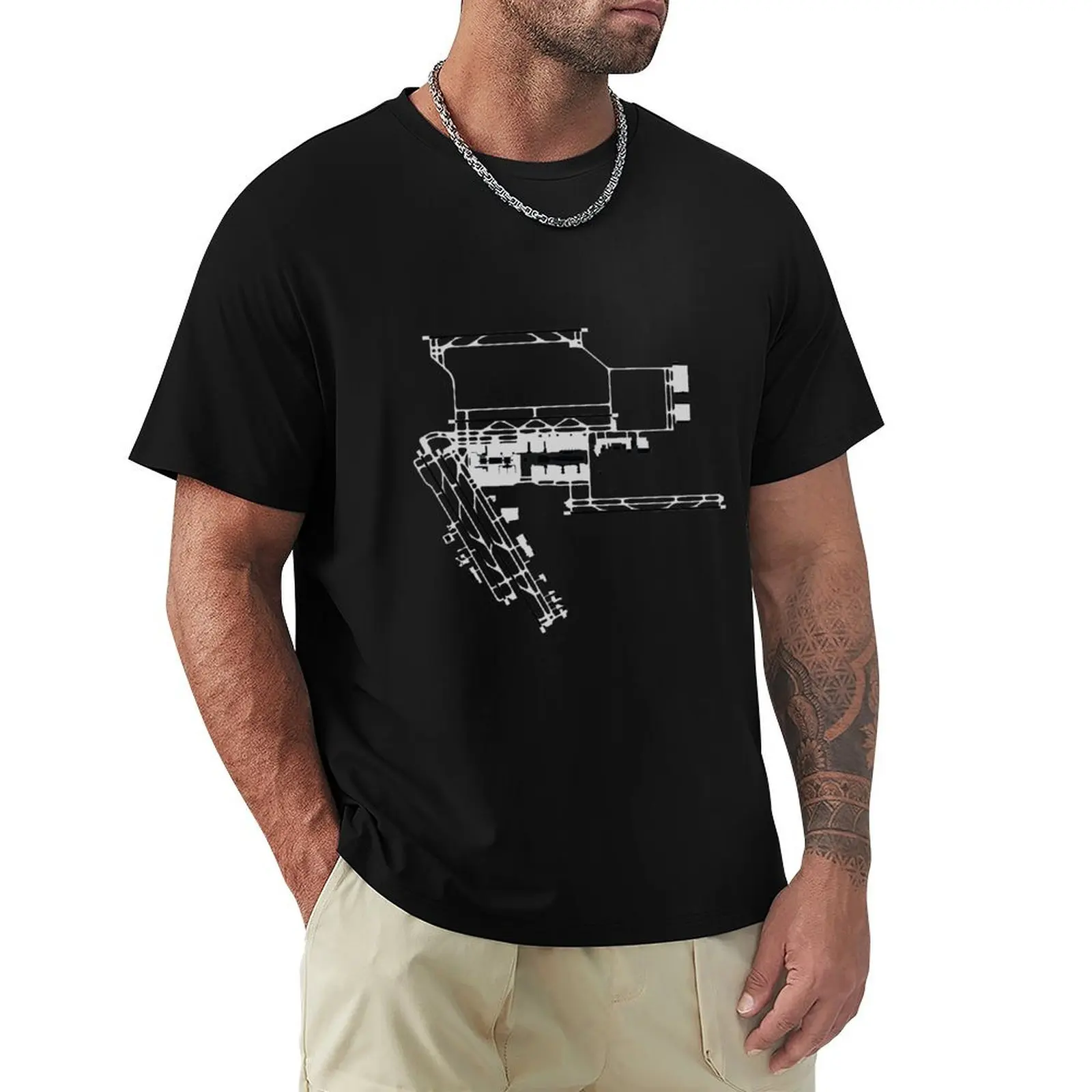 Houston George Bush Intercontinental Airport Diagram T-Shirt Casual Everyday Wear T-Shirt