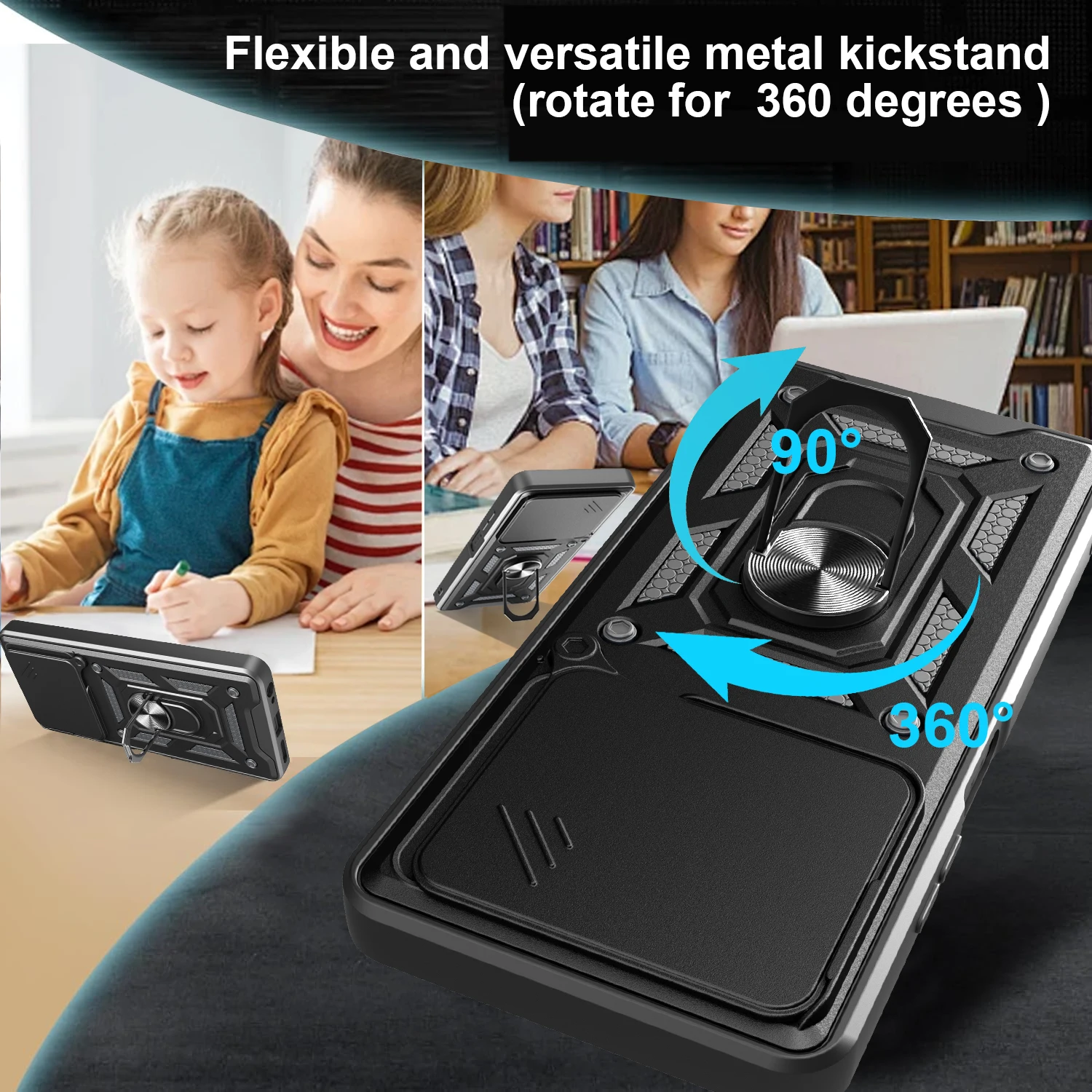 Case for vivo Y39 Slide Camera Protect Stand Phone Shell Funda for Y38 5G Cover