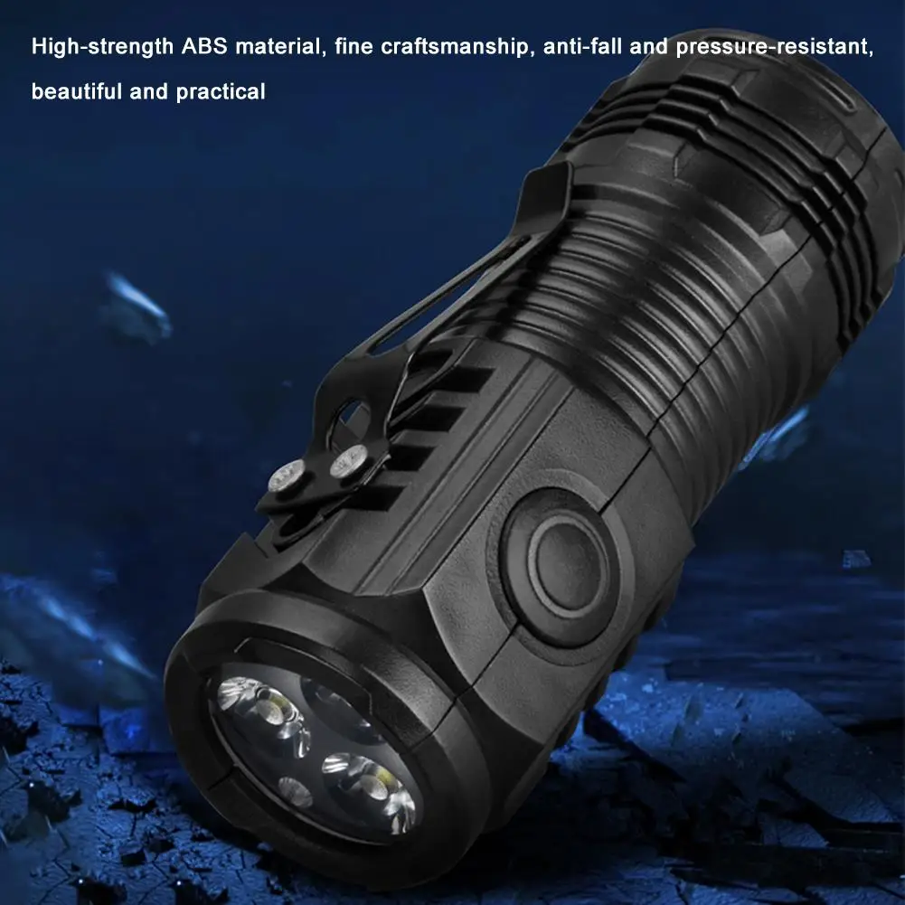 Mini LED Flashlight USB C Rechargeable IPX4 Waterproof Small Flashlights 3 Light Modes Powerful Flashlight For Camping Emergency