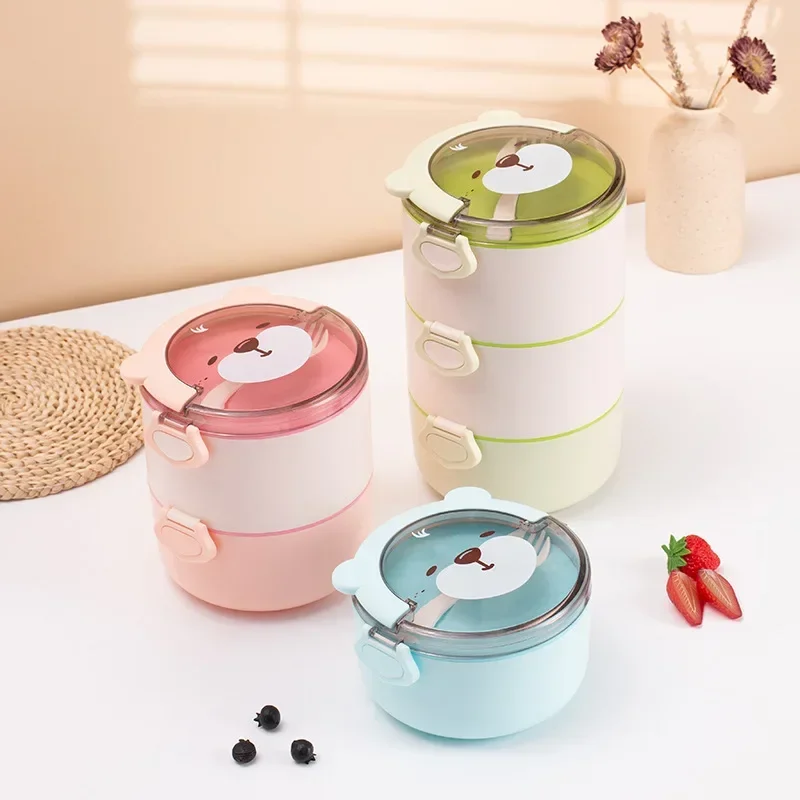 

Children's Cartoon Lunch Boxs Leak-Proof with Lid Portable Food Fruit Storage Container Bento Box for Kids Can Use Microwaveable