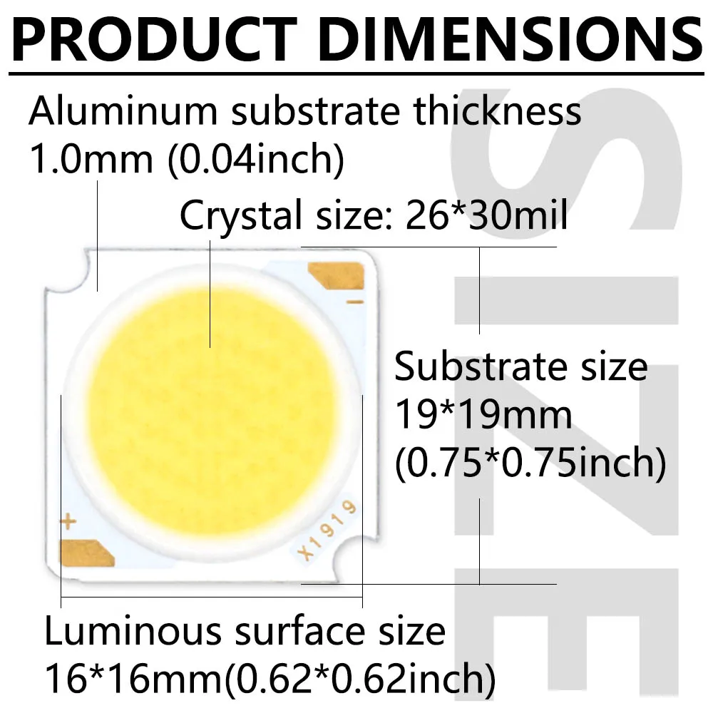 Piezas de luz LED de alta eficiencia, lámpara de diodo para foco de bombilla LED, Chip Bridgelux, 5 DC36-39V, 12W, 18W, 24W, 30W, 36W, 42W, 1919 COB