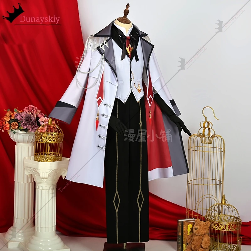 عيد رائع Tartaglia تأثيري أنيمي لعبة GENSHIN تأثير زي خمر شهم الرجال البدلة وتتسابق شعر مستعار أحذية الدعامة الدعاوى