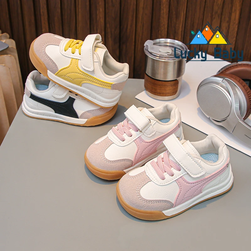 

Spring and Autumn Children Sneakers Three Colors Rubber Soled Non-slip Fashion Design Baby Girls Boys Prewalker Shoes