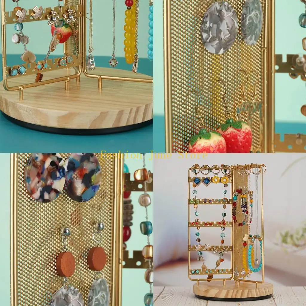 

N5KA Сетка-подвесной органайзер для сережек, вращающийся органайзер для ювелирных изделий, подставка для дня рождения