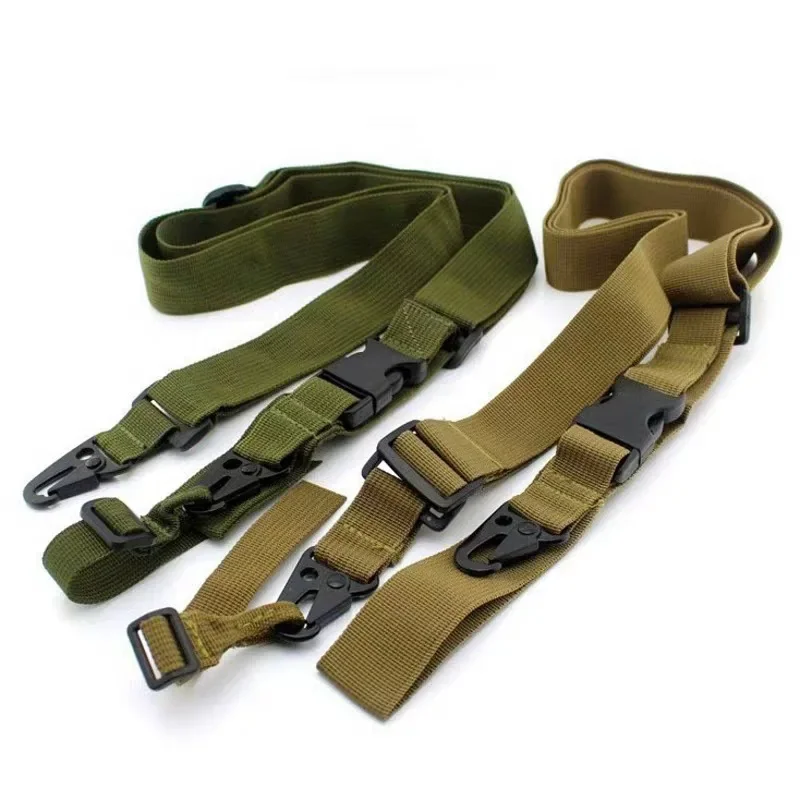 Outdoor 3 Point Sling Shoulder Strap Adjustable Tactical Rifle Sling Shoulder Strap Metal Buckle Belt Hunting