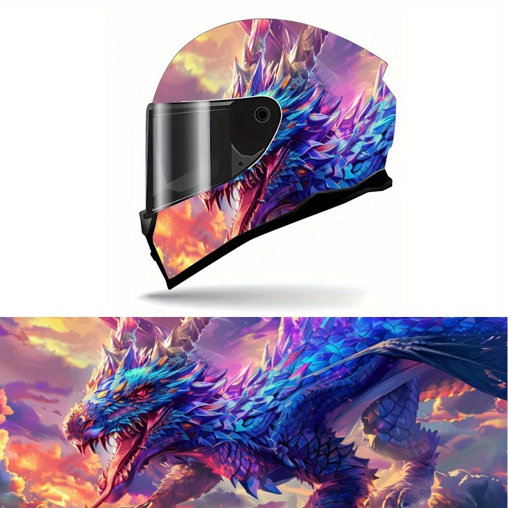 

Синий масштабированный гигантский дракон, замачиваемый в небе, виниловая пленка для мотоциклетного шлема из ПВХ, самоклеящаяся водонепроницаемая наклейка, защита от царапин