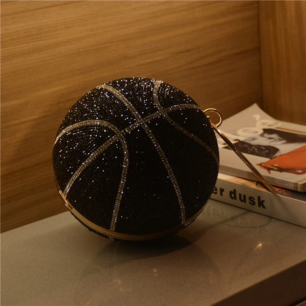 

【SEE】Rhinestone Basketball Evening Bag Ladies Party Chain Shoulder Bag