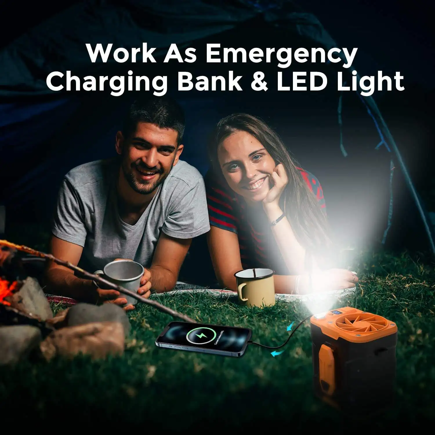 مروحة تكييف الهواء مع ضوء LED ، نوع C ، قابلة لإعادة الشحن ، تعليق الخصر ، مشبك ، مريحة ، في الهواء الطلق ، مبرد السفر ، أحدث