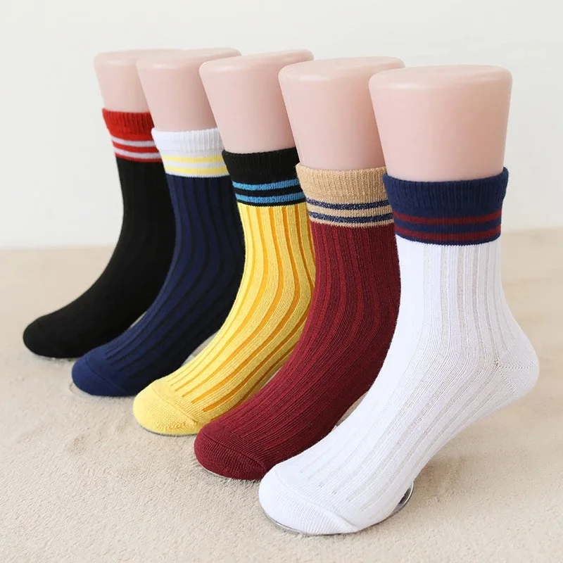 5 Pairs Kids Autumn Socks Winter Children Cotton Cartoon Baby Girls Boys Fashion Socks Size 1 2 3 4 5 6 7 8 9 Years KF055