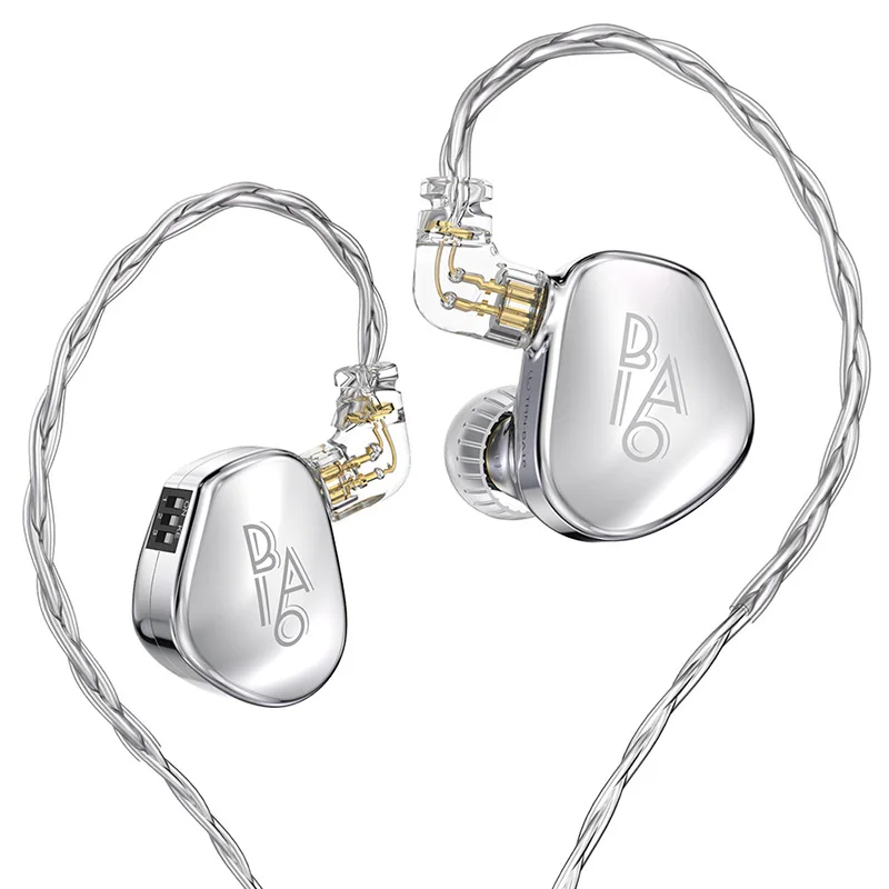 Top BA16 32BA Driver Unit In Ear Earphone  HIFI Wired Cancelling HIFI Earbuds Bass Headset with Tuning Switch