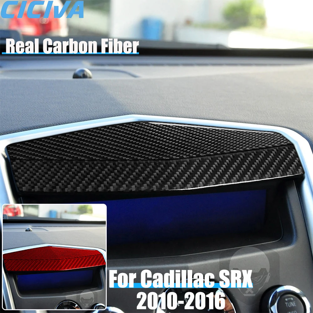 

Real Carbon Fiber Car Accessories Center Console Panel Set Decorative Trim Cover Soft Sticker For CADILLAC SRX 2010 2011 2012