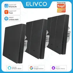Tuya Smart WiFi Light Switch Push Button No Neutral Wire Switch Smart Life Voice Control Via Alexa Google Home Yandex Alice