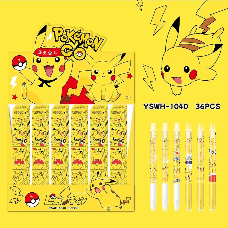 24 teile/los kawaii pokemon presse gel stift niedlich pikachu 0,5mm schwarze tinte signatur stifte werbe geschenk büro schul bedarf