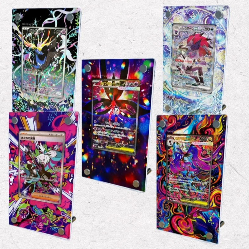 Estuche de exhibición de acrílico para tarjetas de anime Xerneas Wallace Magearna Ex Zoroark Ex con arte extendido, soporte de exhibición para tarjetas con arte extendido, sin tarjeta